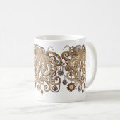 Octopus Steampunk Surreal Retro Style Machine Kaffeetasse (VorderseiteRechts)