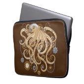 Octopus Steampunk Surreal Retro Style Machine Laptopschutzhülle (Vorderseite Links)