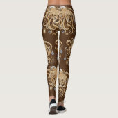Octopus Steampunk Surreal Retro Style Machine Leggings (Rückseite)