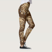 Octopus Steampunk Surreal Retro Style Machine Leggings (Rechts)
