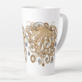 Octopus Steampunk Surreal Retro Style Machine Milchtasse (Rechte Ecke)