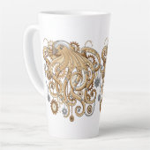 Octopus Steampunk Surreal Retro Style Machine Milchtasse (Linke Ecke)