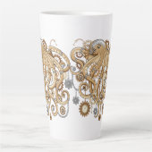 Octopus Steampunk Surreal Retro Style Machine Milchtasse (Vorderseite)