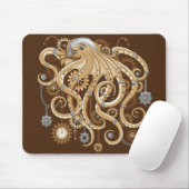 Octopus Steampunk Surreal Retro Style Machine Mousepad (Mit Mouse)