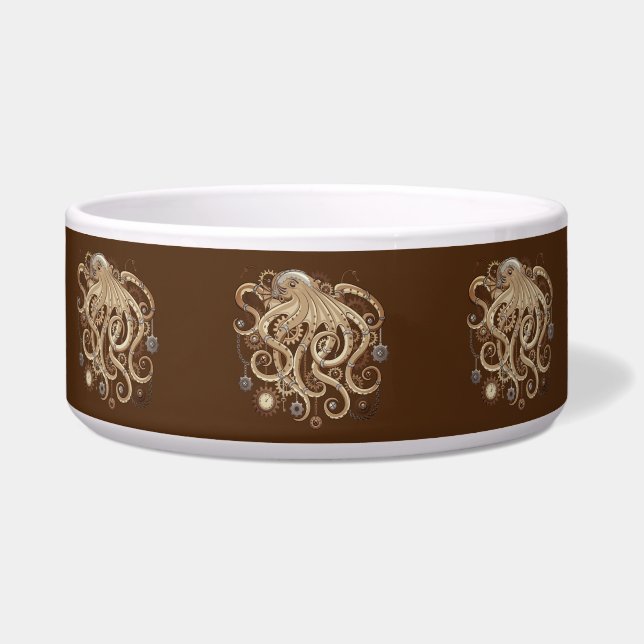 Octopus Steampunk Surreal Retro Style Machine Napf (Vorderseite)