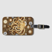 Octopus Steampunk Surreal Retro Style Machine Note Gepäckanhänger (Vorderseite (Horizontal))
