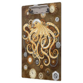Octopus Steampunk Surreal Retro Style Machine Note Klemmbrett (Links)
