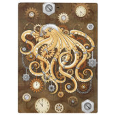 Octopus Steampunk Surreal Retro Style Machine Note Klemmbrett (Rückseite)
