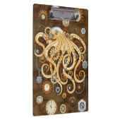Octopus Steampunk Surreal Retro Style Machine Note Klemmbrett (Rechts)