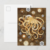 Octopus Steampunk Surreal Retro Style Machine Postkarte (Vorne/Hinten)
