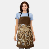 Octopus Steampunk Surreal Retro Style Machine Schürze (Getragen)