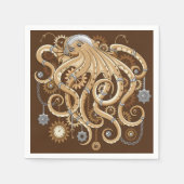 Octopus Steampunk Surreal Retro Style Machine Serviette (Vorderseite)