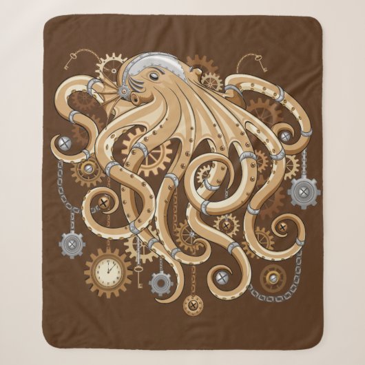 Octopus Steampunk Surreal Retro Style Machine Sherpadecke (Vorderseite)