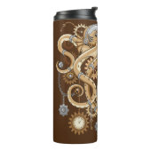 Octopus Steampunk Surreal Retro Style Machine Thermosbecher (Nach links gedreht)
