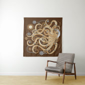 Octopus Steampunk Surreal Retro Style Machine Wandteppich (Beispiel (Horizontal))