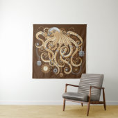 Octopus Steampunk Surreal Retro Style Machine Wandteppich (Beispiel)