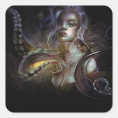 Octopus-Sticker Quadratischer Aufkleber (Vorderseite)