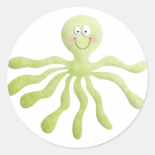 Octopus-Sticker Runder Aufkleber