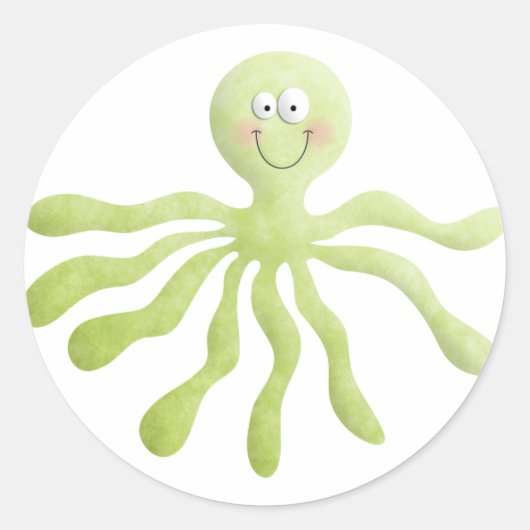 Octopus-Sticker Runder Aufkleber (Vorderseite)