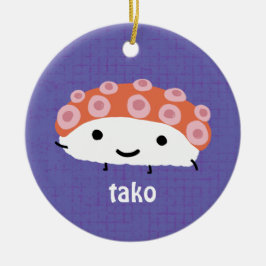 Octopus Sushi (tako) Niedlicher Kawaii Zeichentric Keramik Ornament