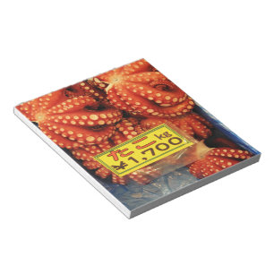 Octopus Tako たこ Tsukiji-Fischmarkt, Tokio, Japan Notizblock