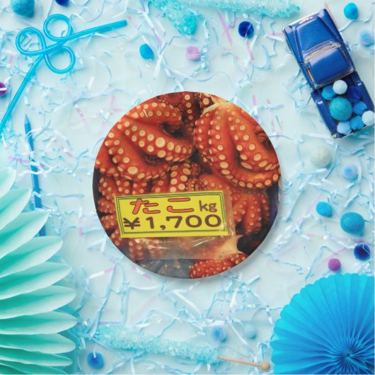 Octopus Tako た こ Tsukiji Fish Market, Tokio, Japan Pappteller (Party)