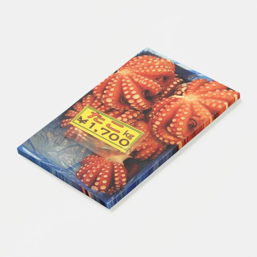 Octopus Tako た こ Tsukiji Fish Market, Tokio, Japan Post-it Klebezettel (angewinkelt)