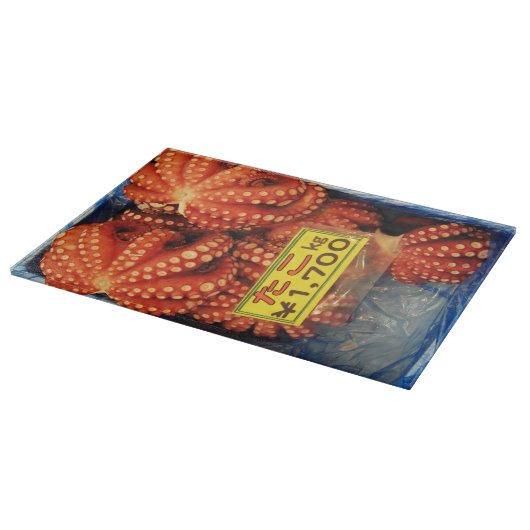 Octopus Tako た こ Tsukiji Fish Market, Tokio, Japan Schneidebrett (Ecke)