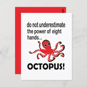 Octopus Tentacle Ocean Funny Octopus Postkarte