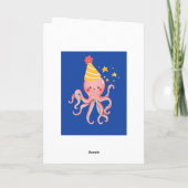 Octopus Tentacle of Joy Whimsy Blue Birthday Karte (Rückseite)