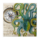 Octopus Tentacles Compass Music Fliese (Vorderseite)