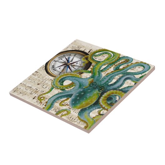 Octopus Tentacles Compass Music Fliese (Seite)