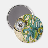 Octopus Tentacles Compass Music Magnet (Vorderseite/Rückseite)
