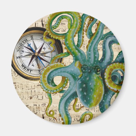 Octopus Tentacles Compass Music Magnet (Vorne)