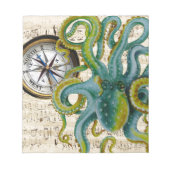 Octopus Tentacles Compass Music Notizblock (Vorderseite)