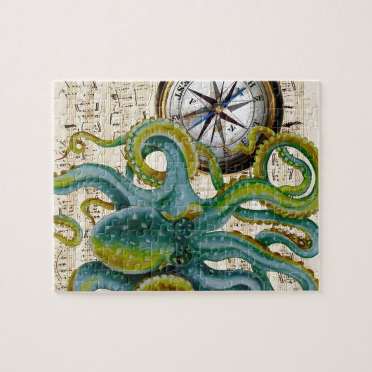 Octopus Tentacles Compass Music Puzzle (Horizontal)