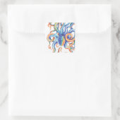Octopus Tentacles Frische Pasta machen Quadratischer Aufkleber (Tasche)