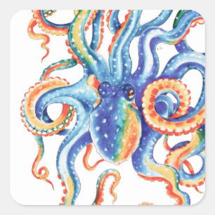 Octopus Tentacles - Frische Pasta machen Quadratischer Aufkleber