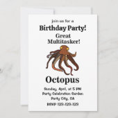 Octopus Tentacles Great Multitasker Funny Birthday Einladung (Vorderseite)