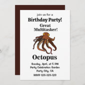 Octopus Tentacles Great Multitasker Funny Birthday Einladung (Vorne/Hinten)