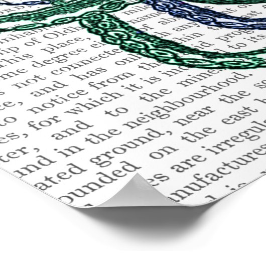 Octopus Tentacles Grün und Blau Poster (Ecke)