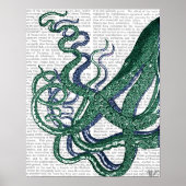 Octopus Tentacles Grün und Blau Poster (Vorne)