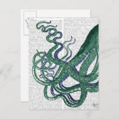 Octopus Tentacles Grün und Blau Postkarte (Vorne/Hinten)