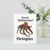 Octopus Tentacles Multitasker Funny Postkarte (Stehend Vorderseite)