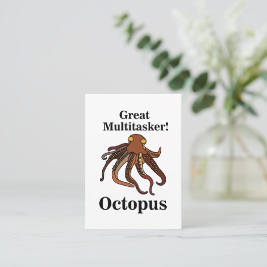 Octopus Tentacles Multitasker Sea Creatures Funny Visitenkarte (Stehend Vorderseite)