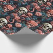 Octopus Tentacles Skull Ocean Underwater Coral Geschenkpapier (Ecke)