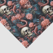 Octopus Tentacles Skull Ocean Underwater Coral Seidenpapier (Detail)