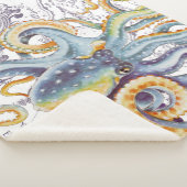 Octopus Tentacles Steel Blue Vintag Map Chic Sherpadecke (3/4)