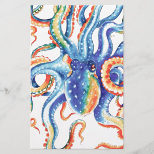 Octopus Tentacles Wasserfarbene Kunst, Dichtung un Briefpapier