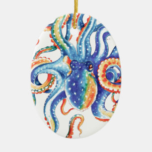 Octopus Tentacles Wasserfarbene Kunst, Dichtung un Keramik Ornament